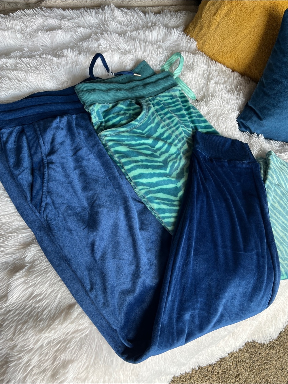 Felina Wide Leg Lounge Pants in Teal, Aqua & Navy